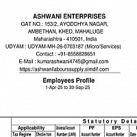 We offer salary as per worker experience